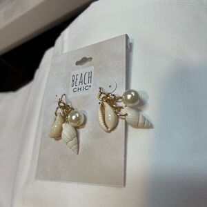 Beach Chic Shell and Pearl Earrings